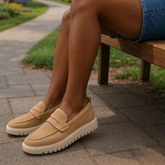 Vionic Uptown Women's Slip-on Loafer Moc Casual Shoes Sand Suede, size 9 - Picture 1 of 3
